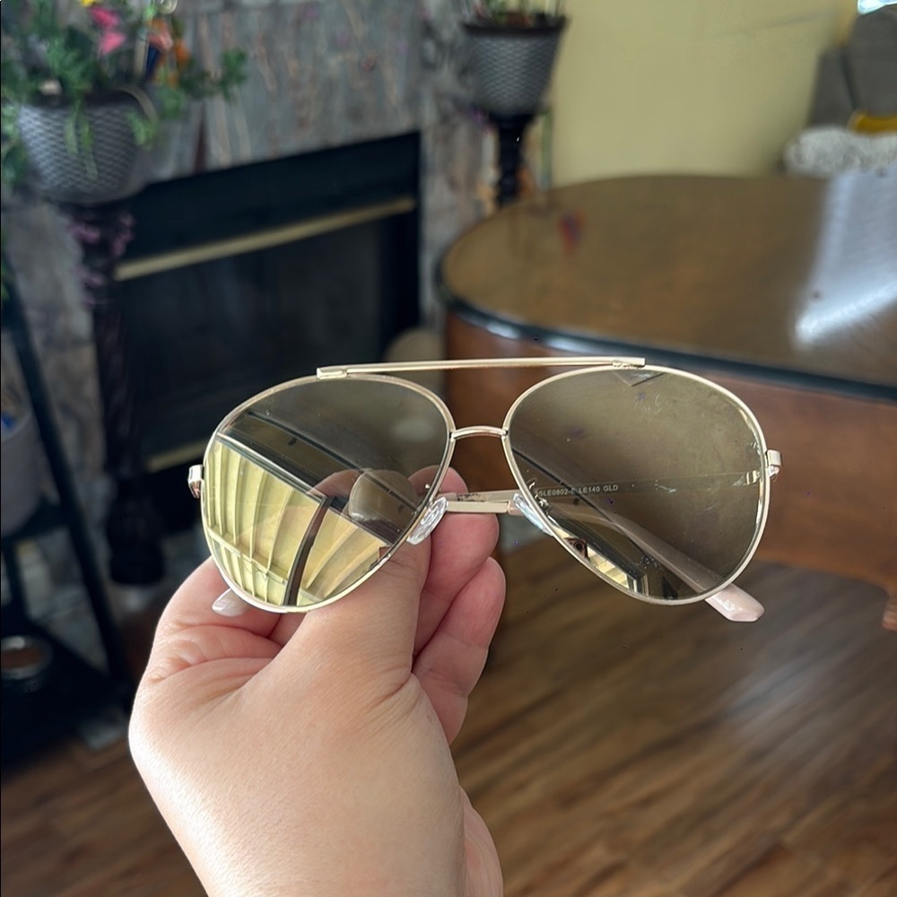 Libby Edelman Golden Aviator Sunglasses